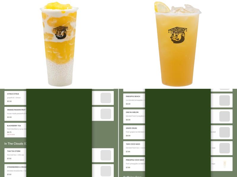 Tea King Menu