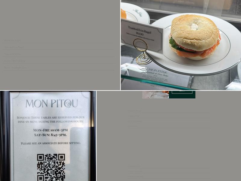 Mon Pitou Bistro & Bakery Menu