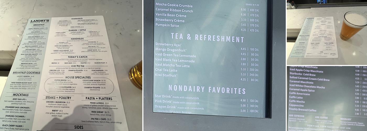 Starbucks Menu