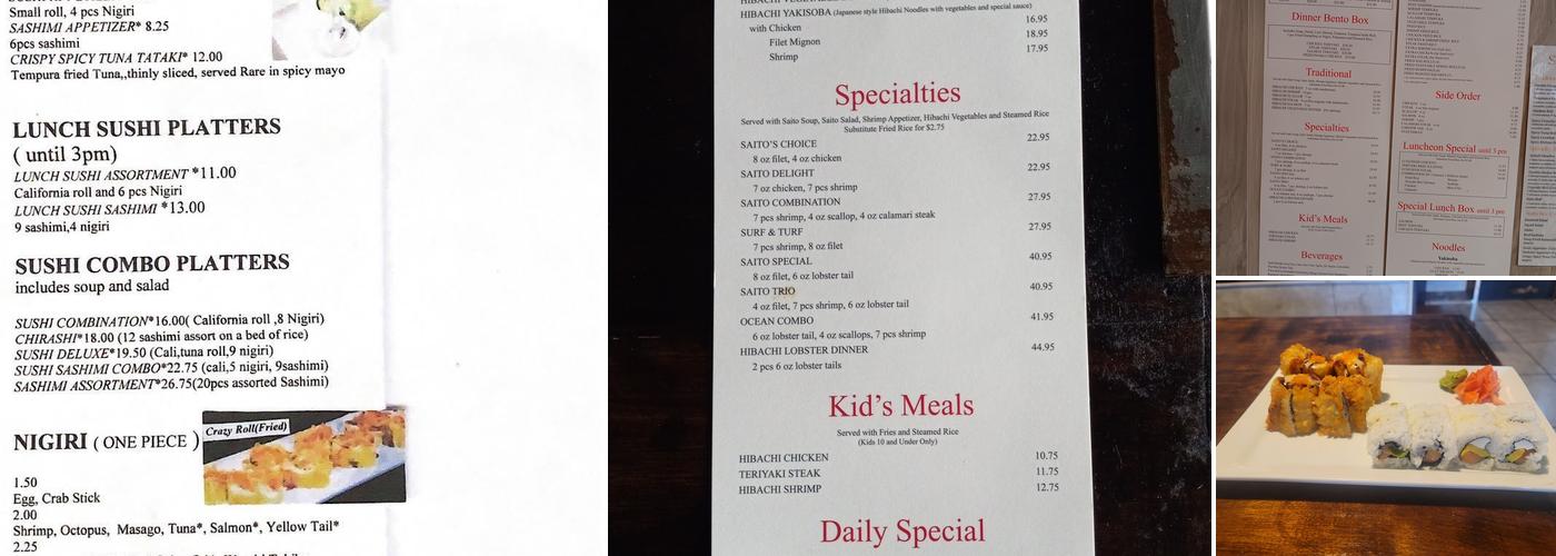 Saito 2 Menu