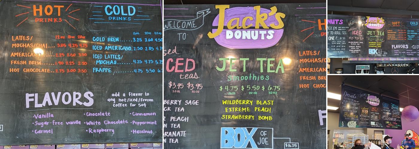 Jack's Donuts of Ft. Wayne Menu