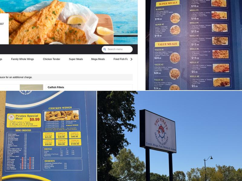 The Pirate Seafood & Chicken Menu