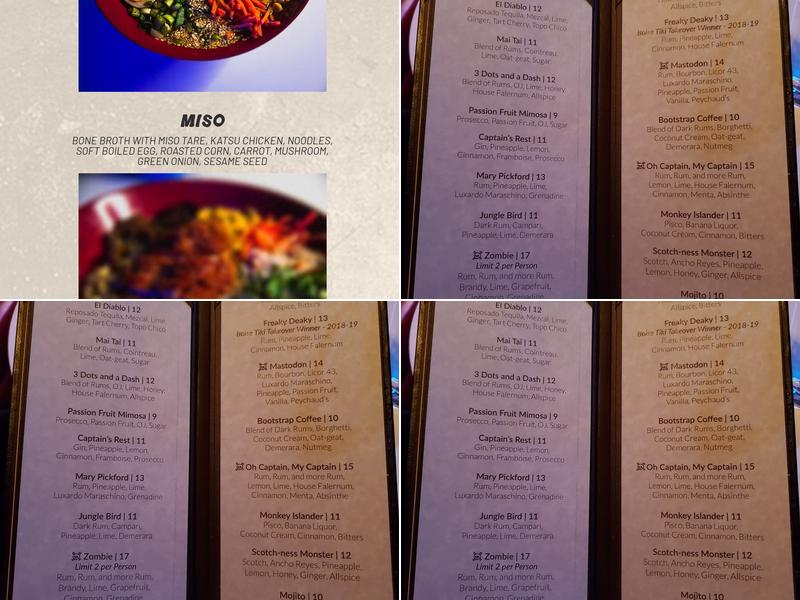 Devil's Den Menu