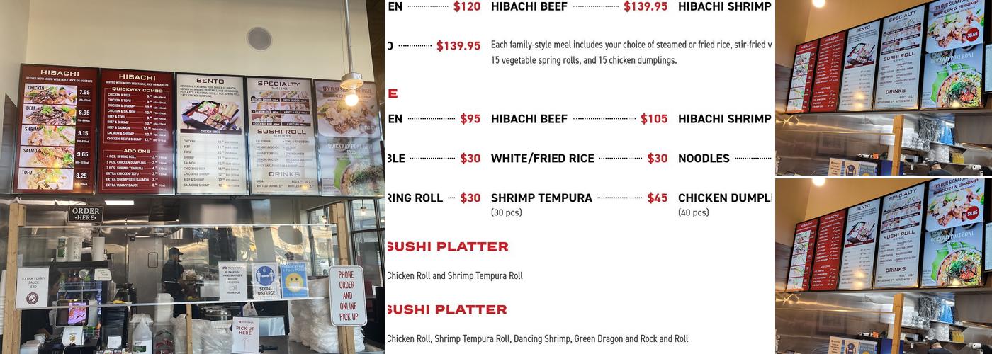 Quickway Japanese Hibachi Menu