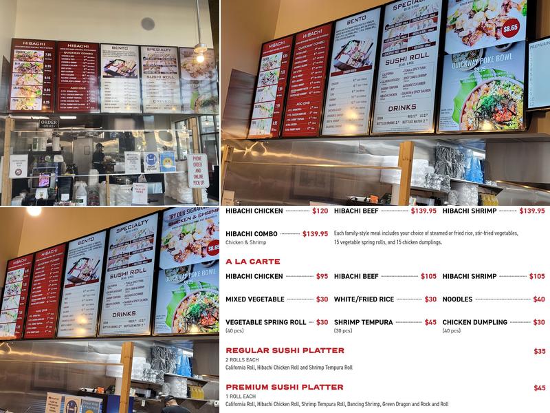 Quickway Japanese Hibachi Menu