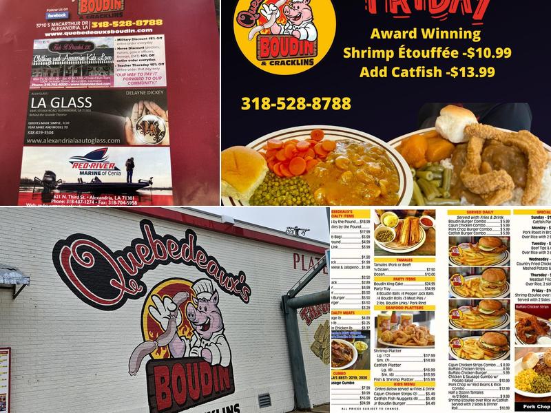 Quebedeaux's Boudin & Cracklins Menu
