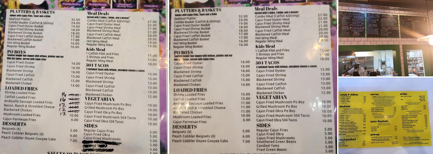 A Taste of New Orleans Menu