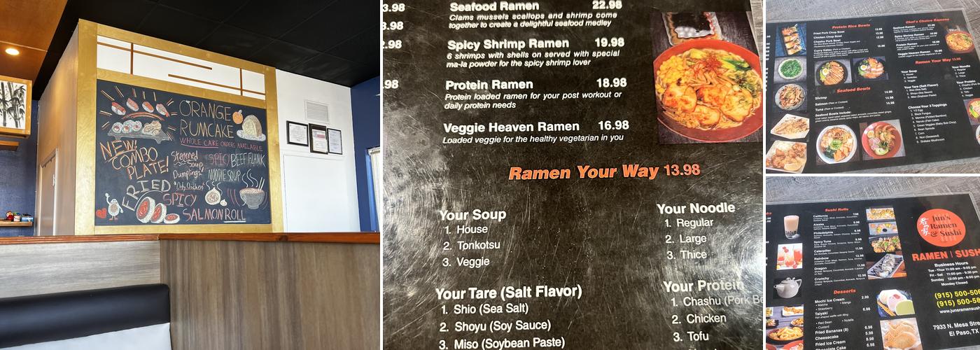 Jun’s Ramen & Sushi Menu