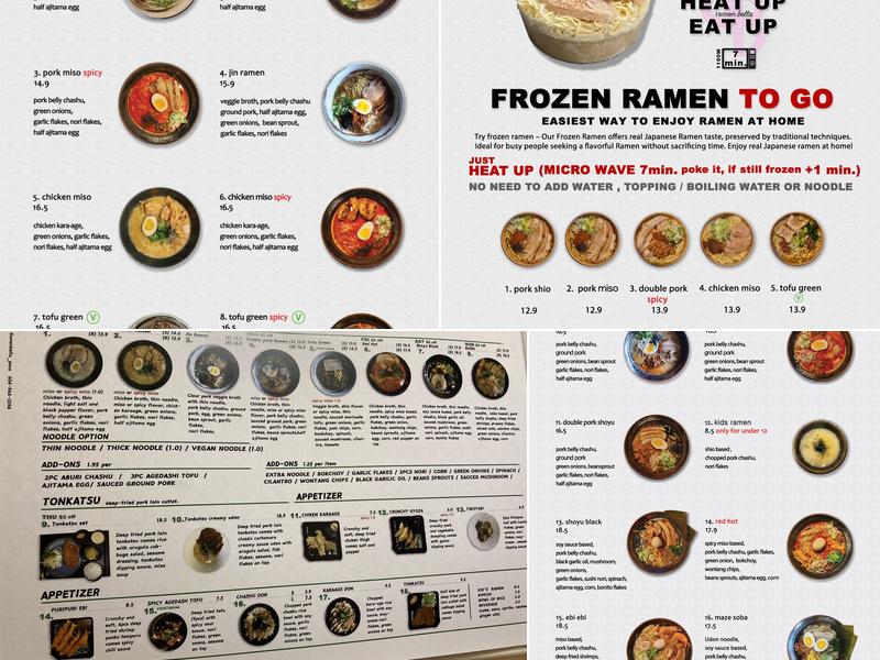 Ramen Bella poco Menu