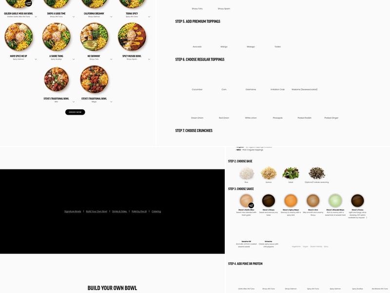 Steve's Poké Bar Menu