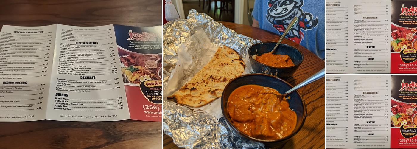 Indian Kitchen Menu