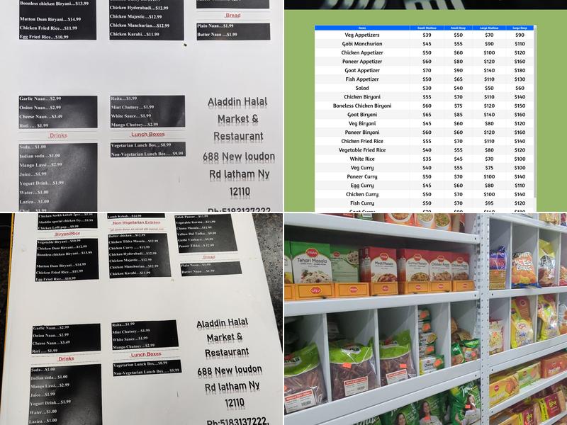 Aladdin Halal Market Menu