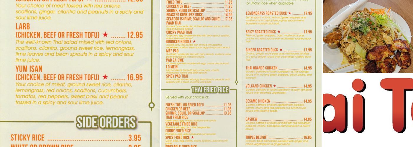 My Thai Table Menu