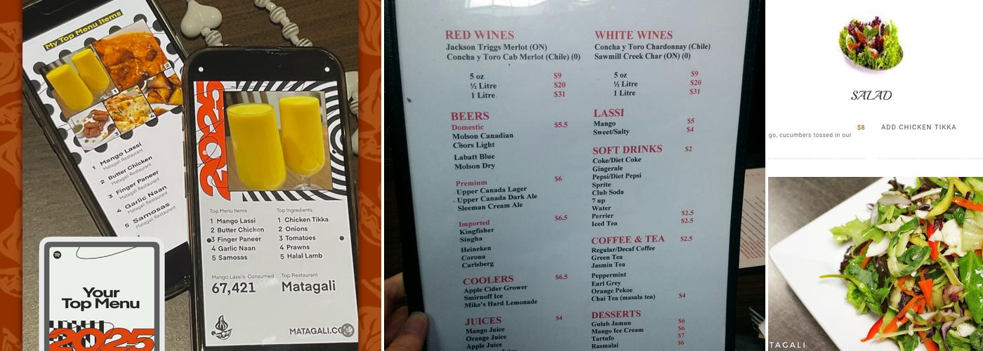 Matagali Restaurant Menu