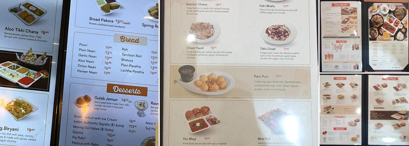 Rajdhani Sweets and Restaurant (Mississauga) Menu