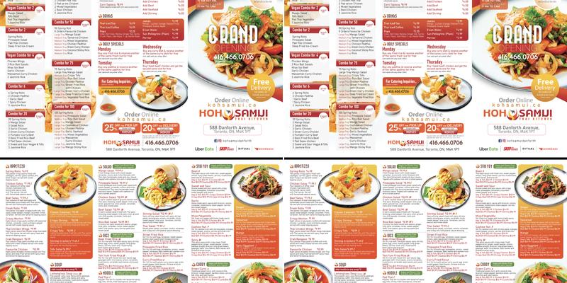 Koh Samui Danforth Menu