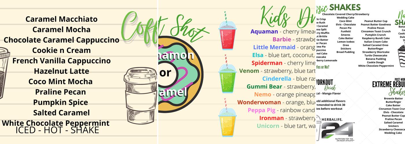 Deep Roots Nutrition- Herbalife Menu