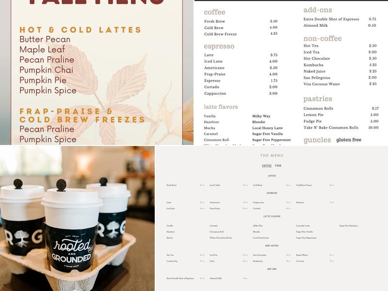 Rooted and Grounded Menu