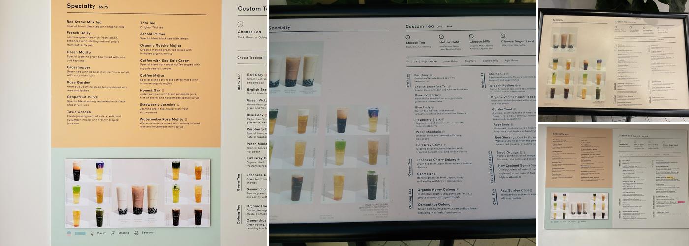 Redstraw Tea Bar Menu