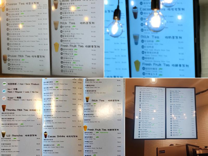 Tan-Cha Menu
