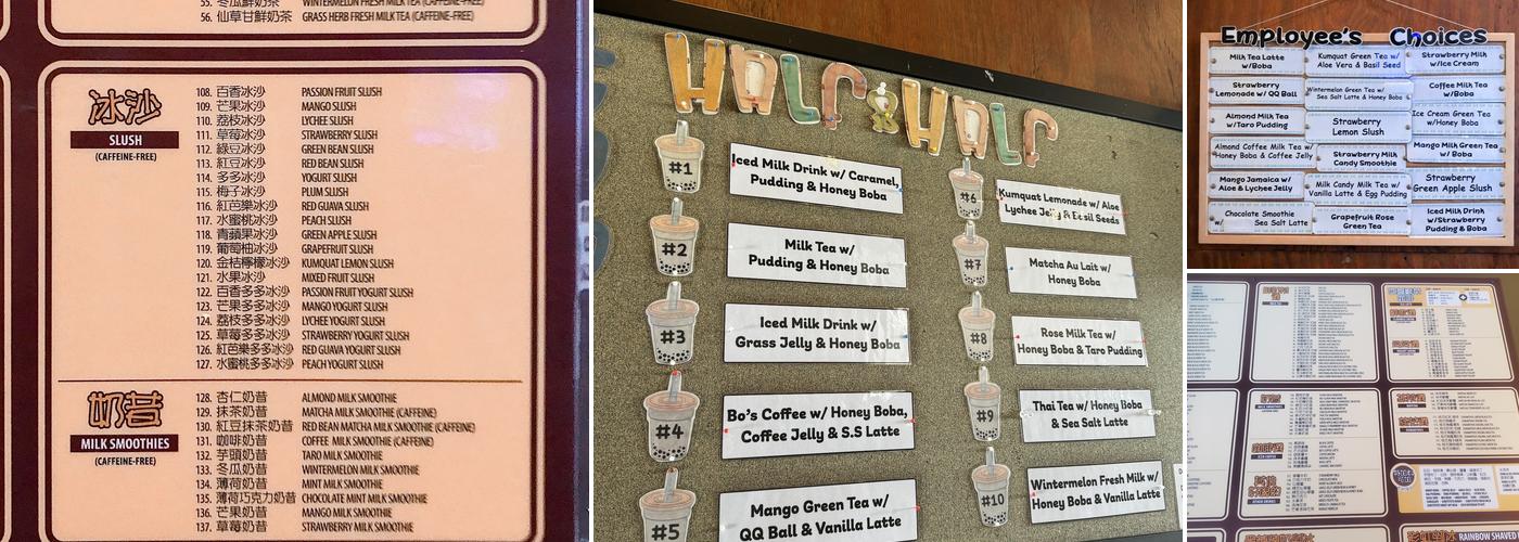 Half & Half Tea House MP Menu