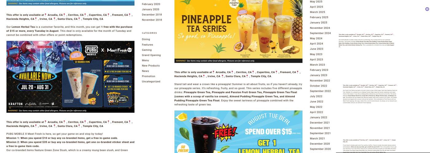 Meet Fresh | San Mateo Menu