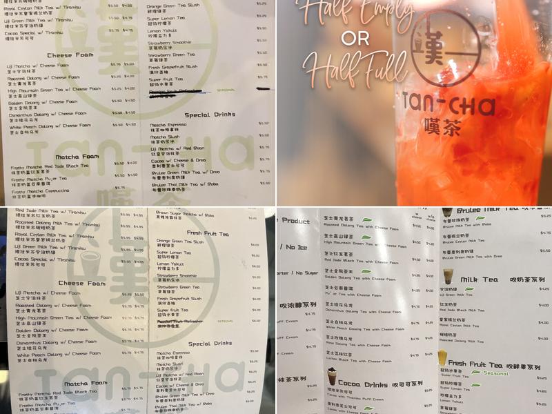 Tan-Cha Menu
