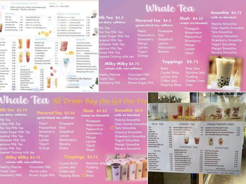 S' Tea House Menu