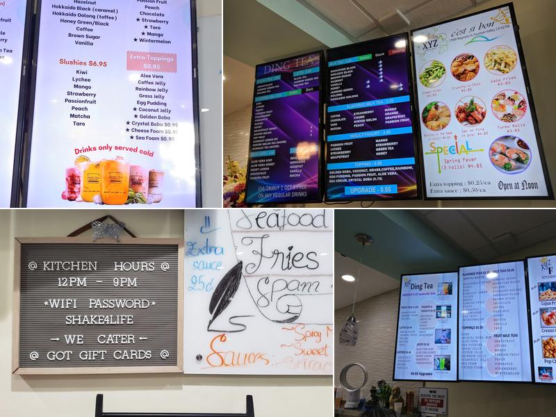 Ding Tea Menu