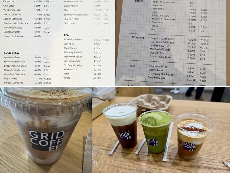 Grid Coffee Menu