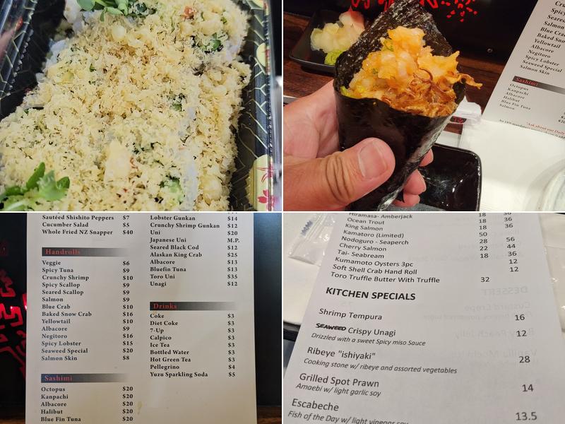 Seaweed Handroll Bar Menu