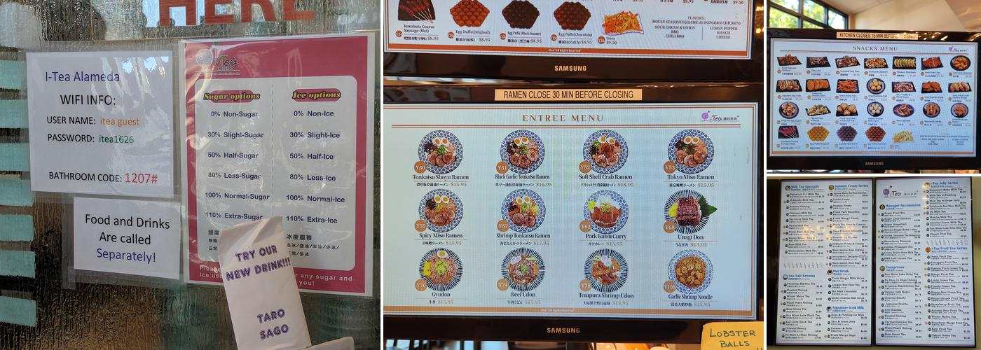 iTea Alameda Menu