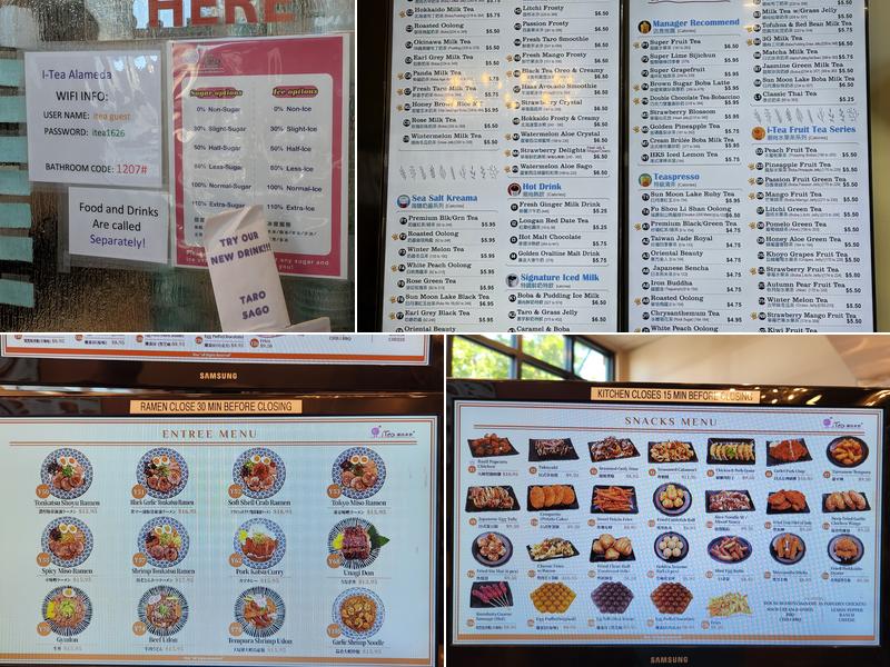 iTea Alameda Menu