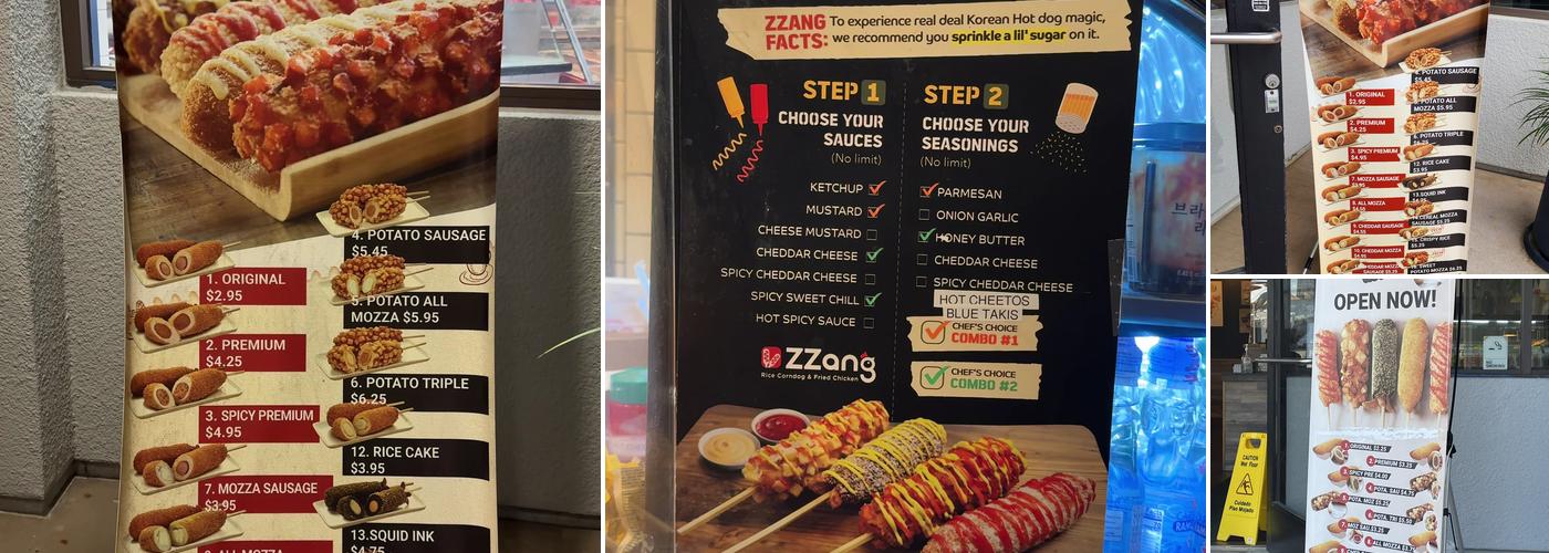Zzang Hot Dog & Chicken Menu