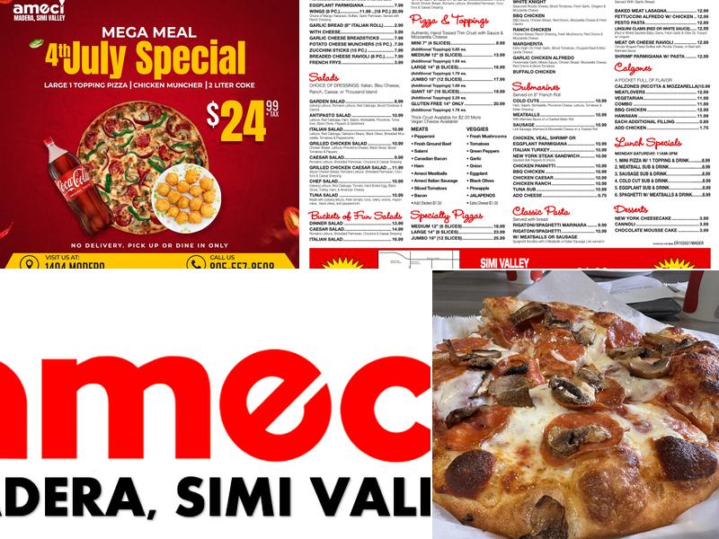 Ameci Pizza & Pasta - Madera Road Menu