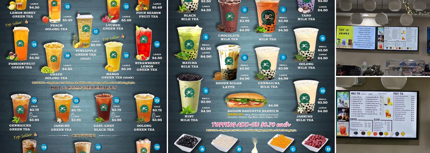 BC Boba Tea & Ice Cream Menu