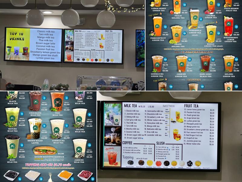 BC Boba Tea & Ice Cream Menu