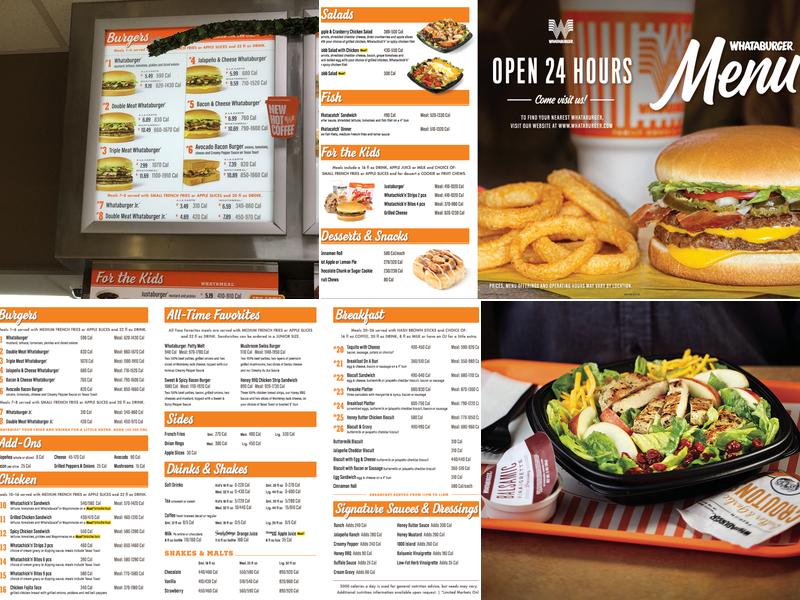 Whataburger Menu