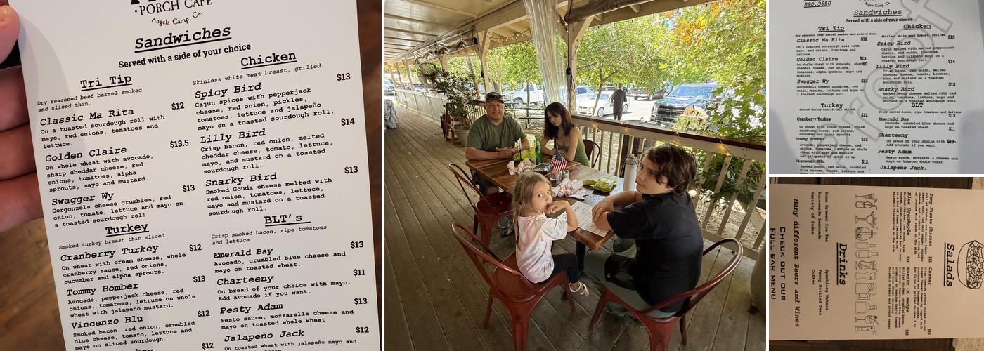 Pickled porch cafe Menu