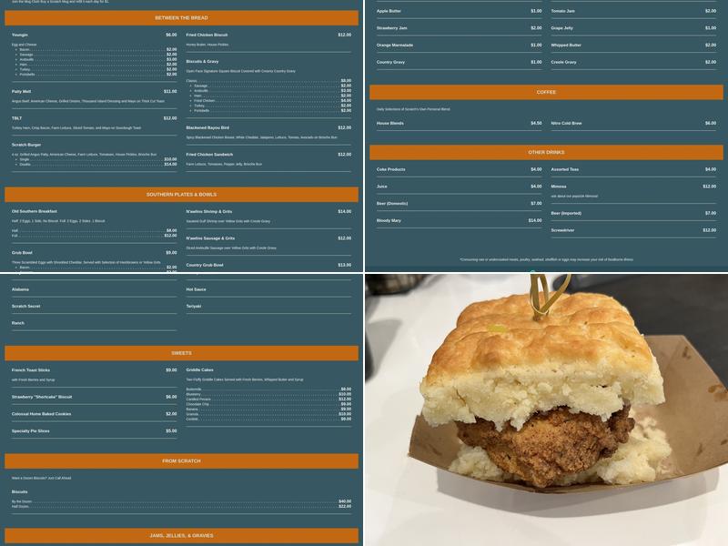 Scratch Biscuit Kitchen Menu