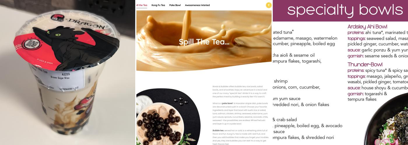 Bowls and Bubbles Menu