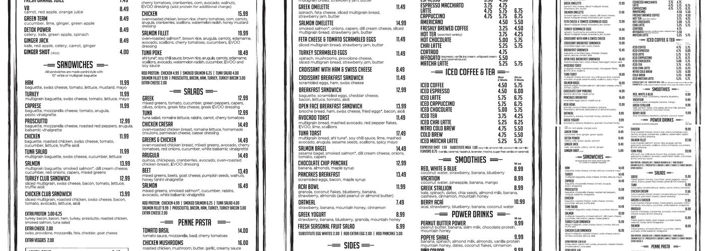 Crema Gourmet Espresso Bar Menu