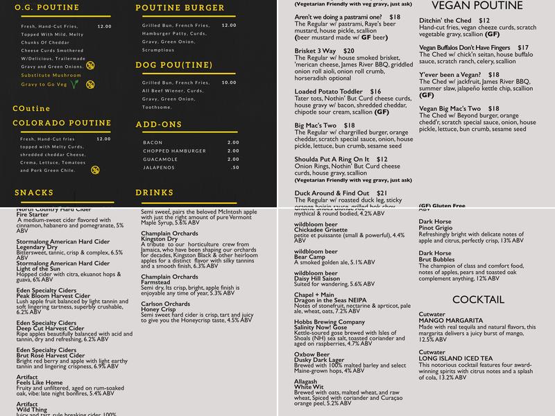 Poutine Me. Menu