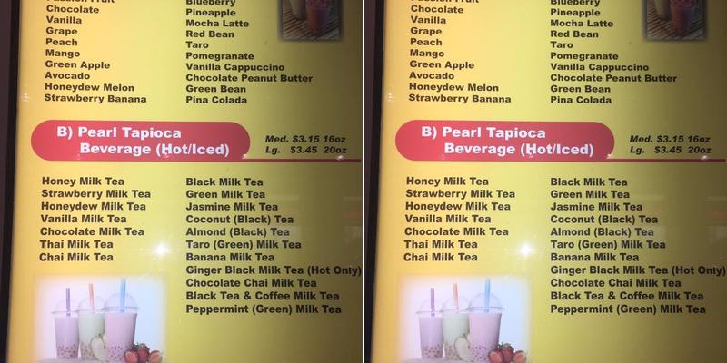 Bubble Tea House Menu