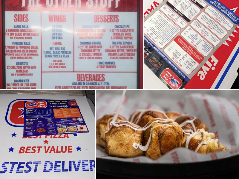Five Star Pizza Menu