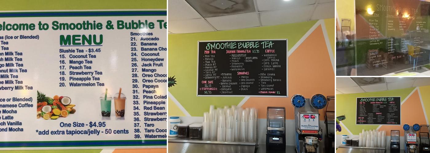 Smoothie Bubble Tea Menu