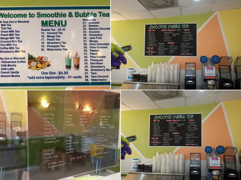 Smoothie Bubble Tea Menu