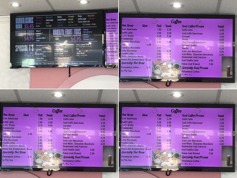 Bubble B's Menu