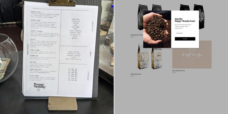Happy Monday Coffee Roasters Menu