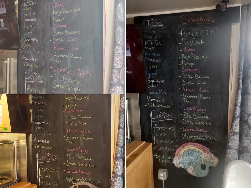 Rainbow Water Menu